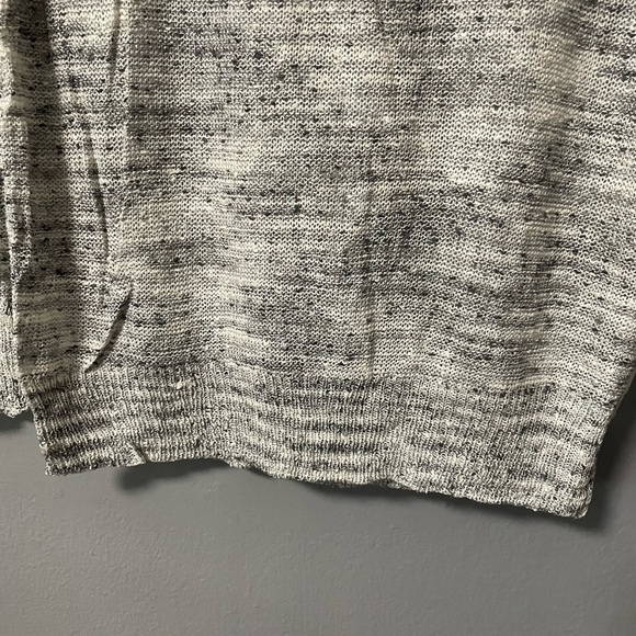 NWT Miracle Lightweight Gray Knit Sweater Semi Sheer Back Insert with Tie. S/M - Picture 4 of 9